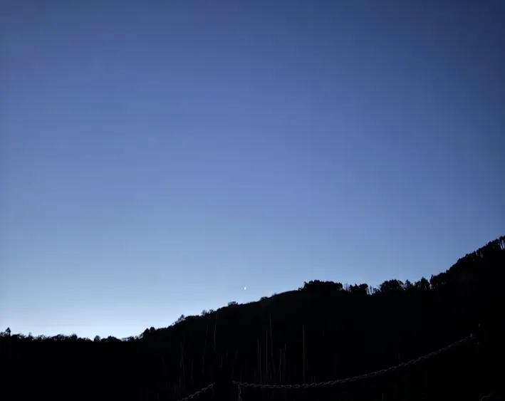 明けの明星として東の空に輝く金星の写真