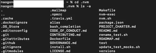 nvmセットアップ確認画面